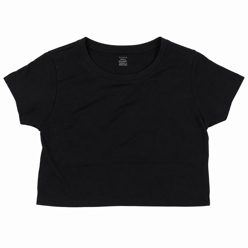 OFFLINE by Aerie Women's M Black Cropped Seamless Compression Workout Top